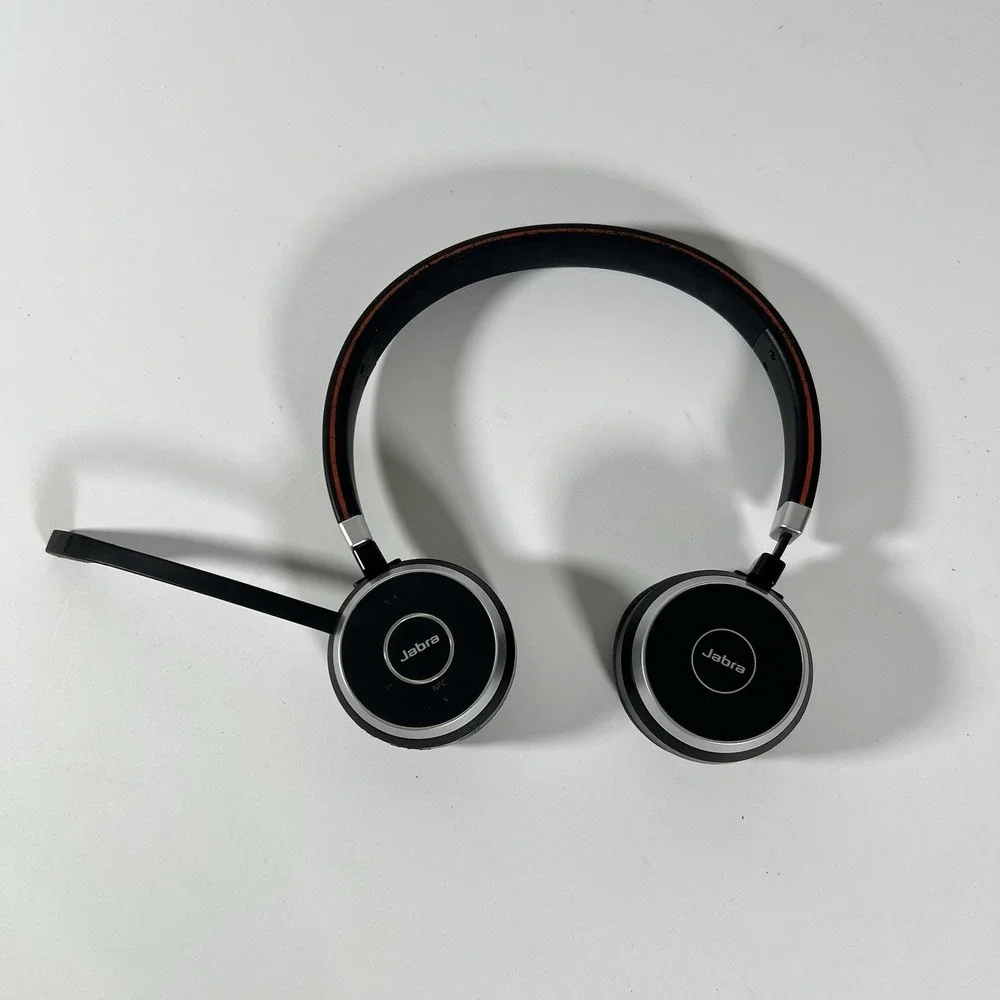 Jabra Evolve 65 UC Stereo Bluetooth On the Ear Headset- Black Tested Working